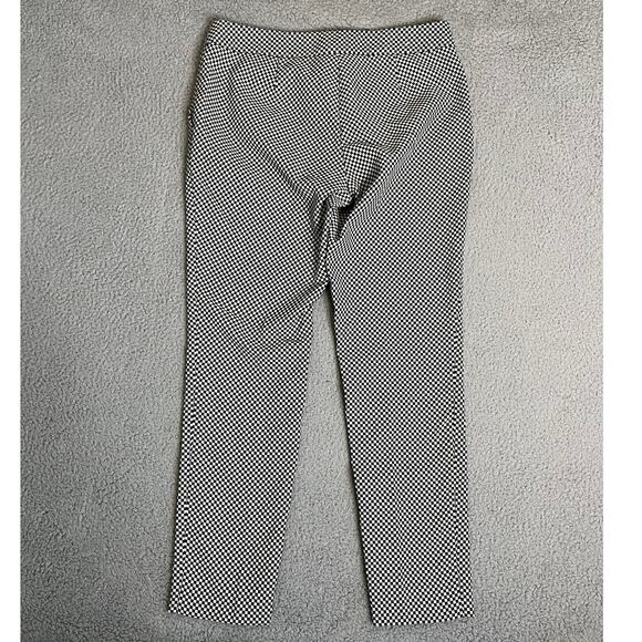 Dalia Collection Pants 6 Small Check Slim Leg Stretch Knit Low Rise Black White - Picture 14 of 16